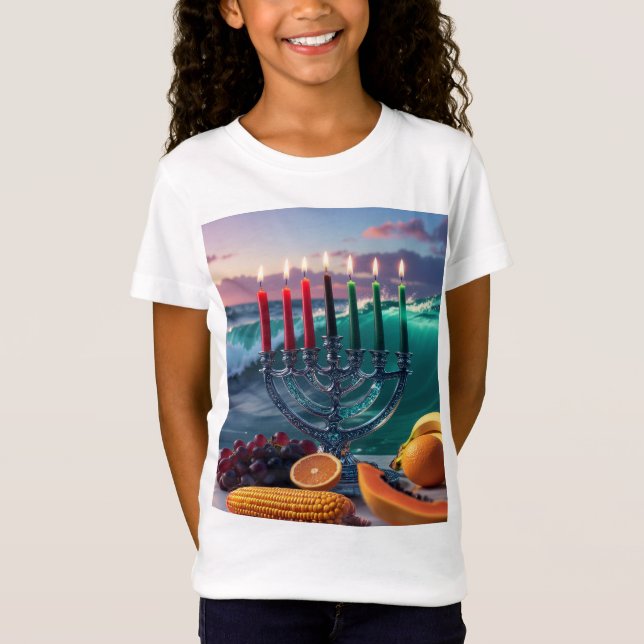 CAMISETA KWANZAA - 7 NOCHES - KINARA (Anverso)