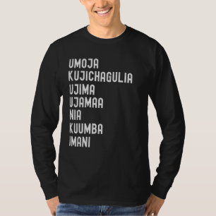 Camiseta Kwanzaa 7 Principios Umoja Kujichagulia Ujima Ujam