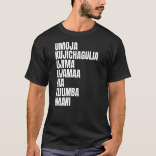 Camiseta Kwanzaa 7 Principios Umoja Kujichagulia Ujima Ujam