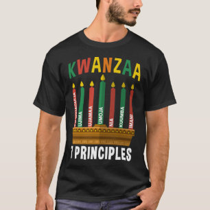 Camiseta Kwanzaa 7 Principios Velas Kinara Pan Africanos P