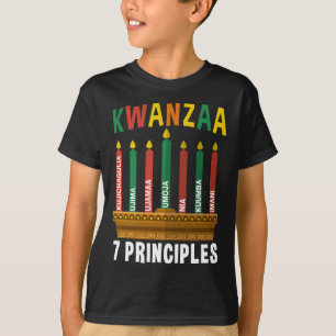 Camiseta Kwanzaa 7 Principios Velas Kinara Pan Africanos P