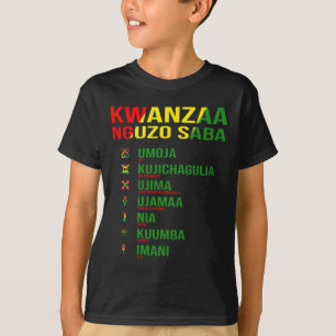 Camiseta Kwanzaa - Nguzo Saba - El diseño de los siete prin