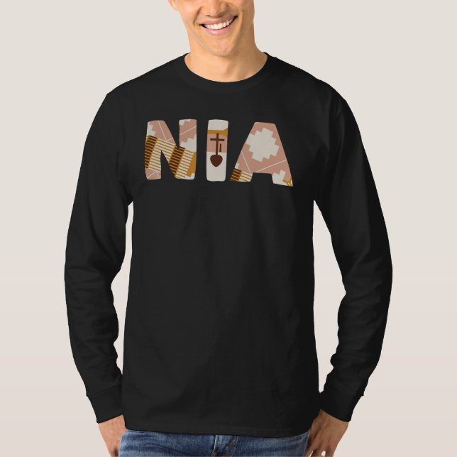 Camiseta Kwanzaa Nia Hombres Negros Melanin Women Joy Com (Anverso)