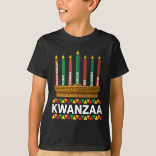Camiseta Kwanzaa Principios de Kwanzaa Velas Kinara Pan Afr