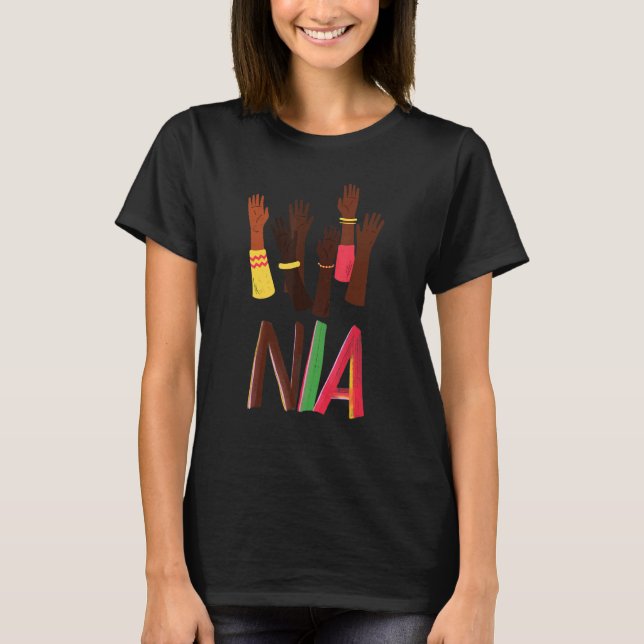 Camiseta Kwanzaa Principios del Prin Africano de Fuente Ver (Anverso)