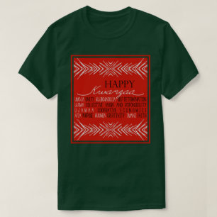 Camiseta kwanzaa roja siete días de Kwanzaa feliz