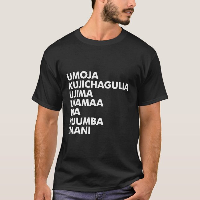 Camiseta Kwanzaa Siete principios (Anverso)