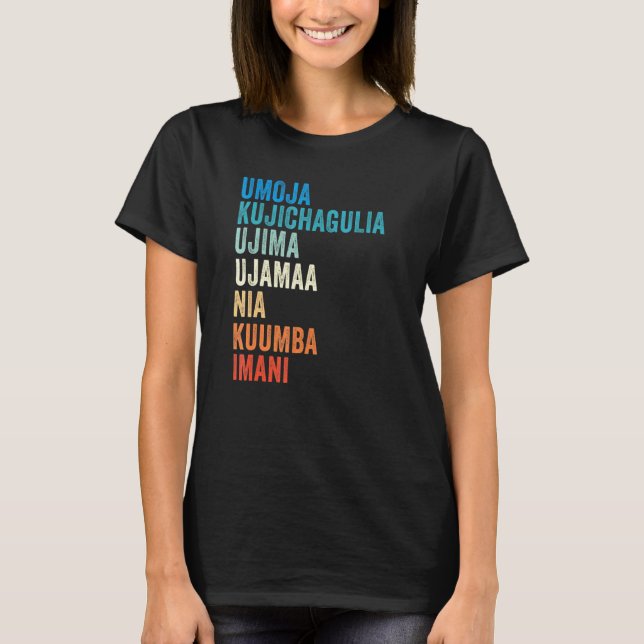 Camiseta Kwanzaa Siete principios 1 (Anverso)