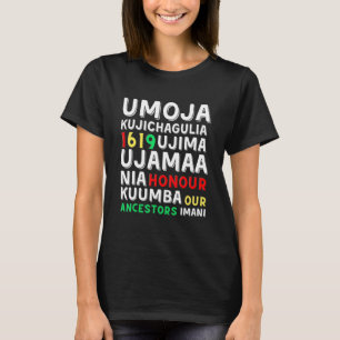 Camiseta Kwanzaa Siete principios sistema de kwanza afroame