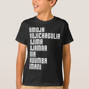Camiseta Kwanzaa Siete principios Umoja Kujichagulia Ujima