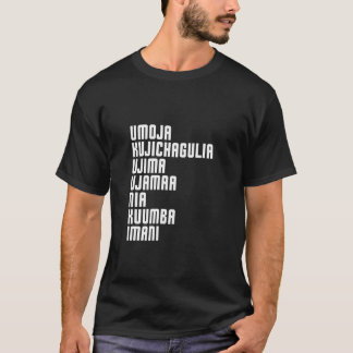 Camiseta Kwanzaa Siete principios Umoja Kujichagulia Ujima