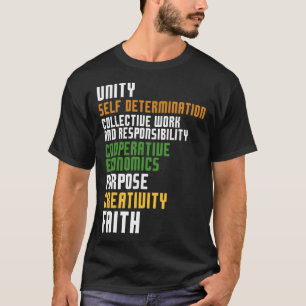 Camiseta Kwanzaa Siete principios Unidad Autodeterminación