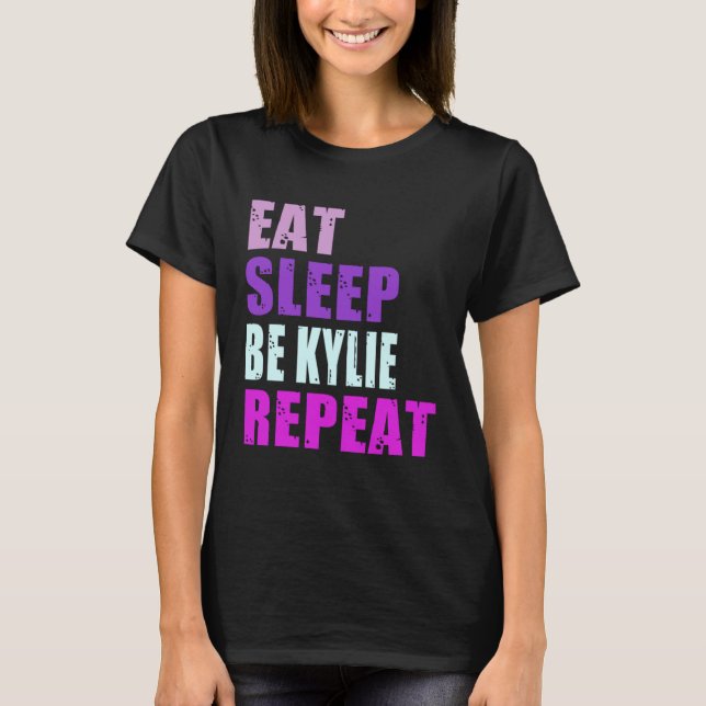 Camiseta Kylie Eat Sleep Be Repetir Kylie (Anverso)