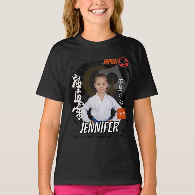Camiseta Kyokushin Girl Black Belt Personalized Team  (Anverso)