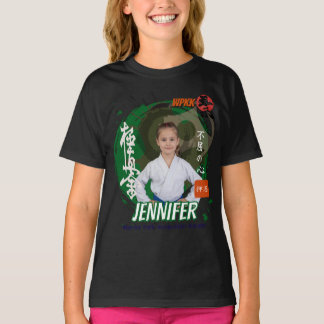 Camiseta Kyokushin Girl Green Belt Personalized Team