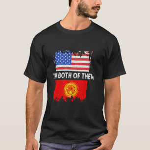 Camiseta Kyrgyzstan América Soy Ambos USA Orgullo Kirguís