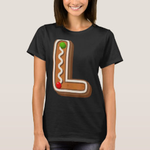 Camiseta L Cutest Capital Navidades Cookie Alphabet Letter