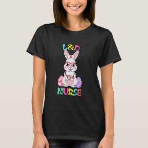 Camiseta L&D Enfermera Conejo Pascua Estetoscopio Gafas Rab
