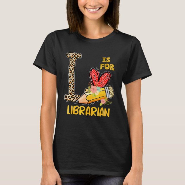 Camiseta L Es Para Leopardo De Agradecimiento A Los Bibliot (Anverso)