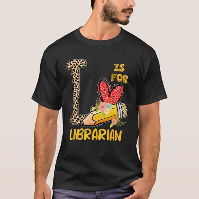 Camiseta L Es Para Leopardo De Agradecimiento A Los Bibliot (Anverso)