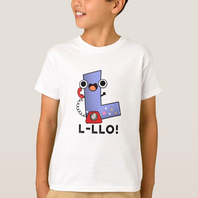Camiseta L-llo Gracioso Letra L Pun (Anverso)