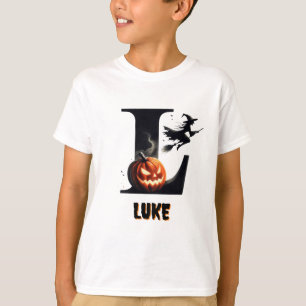 Camiseta L Monograma Truco o Trato Lindo Halloween