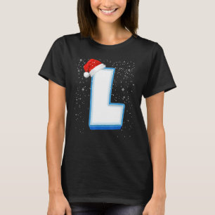 Camiseta L Navidades mayúscula Snowy letra alfabética monog
