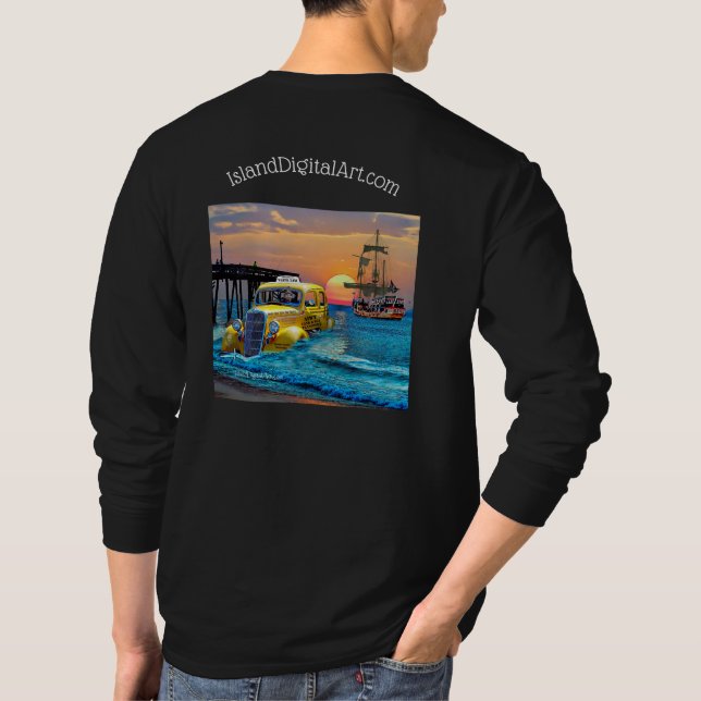 Camiseta L/S masculina con imagen de IslandDigital (Reverso)