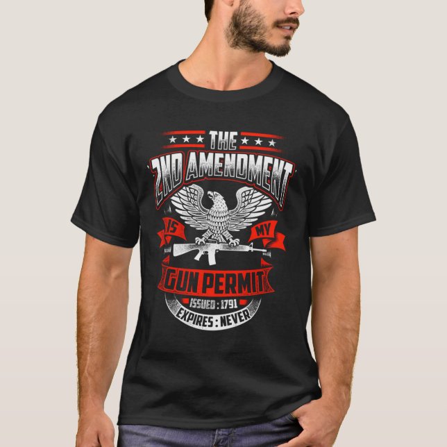 Camiseta La 2ª Enmienda Es Mi Permiso De Arma Emitido 1791  (Anverso)