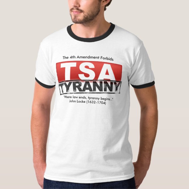 Camiseta La 4ta enmienda prohíbe tiranía de TSA (Anverso)