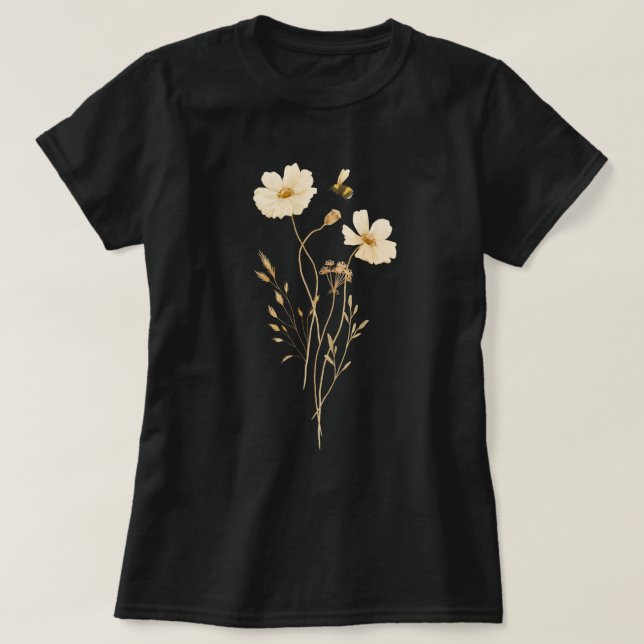 Camiseta La abeja y las flores (Diseño del anverso)