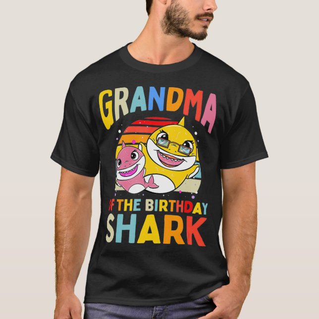 Camiseta La Abuela De La Familia Nana Del Tiburón De Cumple (Anverso)