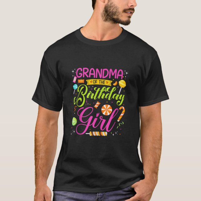 Camiseta La Abuela De La Fiesta De Cumpleaños Del Chica Can (Anverso)