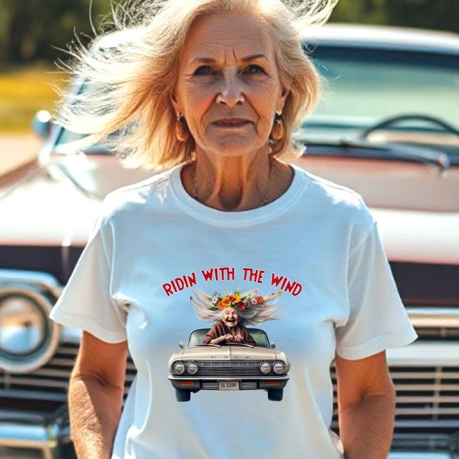 Camiseta La abuela de la flor Ridin con el viento en sus 64 (Subido por el creador)