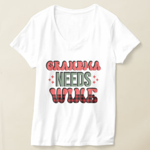 Camiseta La abuela divertida necesita vino