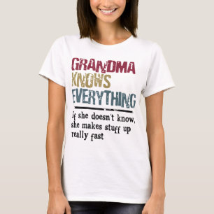 Camiseta La abuela lo sabe todo si no sabe regalo