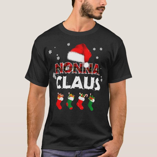 Camiseta La abuela Nonna Claus Santa Hat Funny Navidades Pa (Anverso)