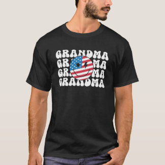 Camiseta La abuela norteamericana Retro Groovy 4 de julio s