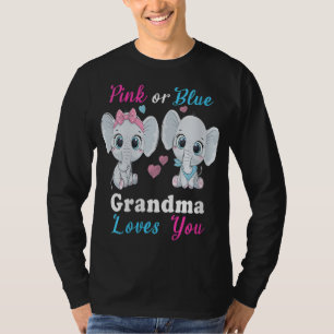 Camiseta La abuela rosa o azul ama a los elefantes