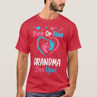 Camiseta La abuela rosa o azul te ama Baby Shower