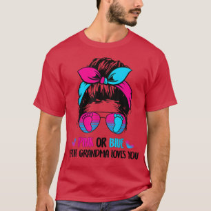 Camiseta La Abuela Rosa O Azul Te Ama - Mesy Bun Hair Gen