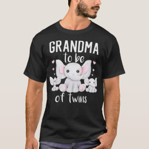 Camiseta La Abuela Será De Gemelos Elefantes Baby Shower T