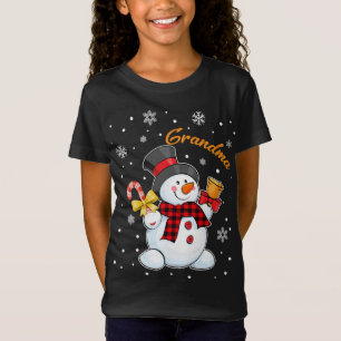Camiseta La abuela Snowman Candy Cane Navidades rojos