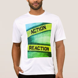 Camiseta La "acción y reacción" verde de los hombres