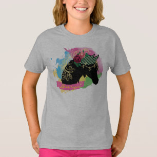 Camiseta La acuarela abstracta ilustró diseño del caballo