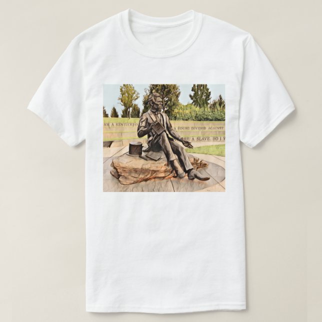 Camiseta La acuarela de la estatua monumental de Lincoln de (Diseño del anverso)