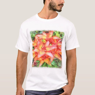 Camiseta La acuarela de los lirios de color coral de Helen