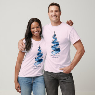 Camiseta La acuarela del árbol azul de los Navidades rusos