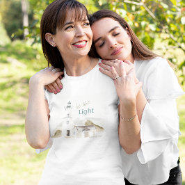 Camiseta La acuarela del faro "Sé la luz", la Biblia Verso