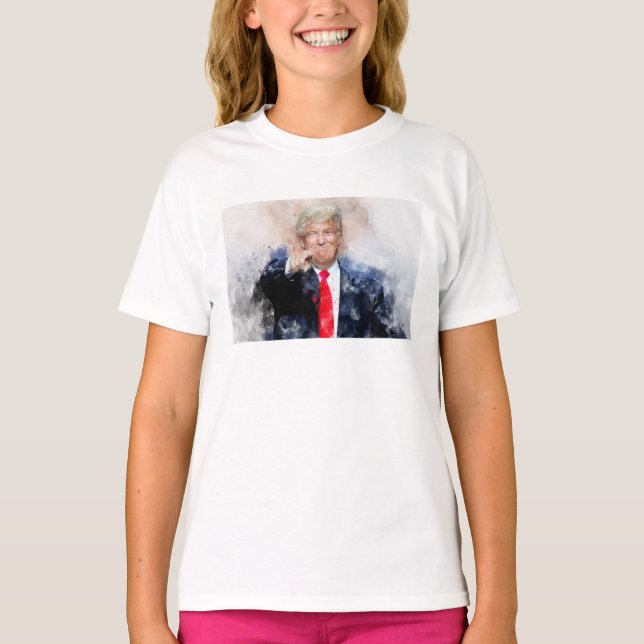 Camiseta La acuarela del retrato de Donald Trump (Anverso)